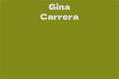  Gina Carrera's Net Worth and Philanthropic Endeavors 