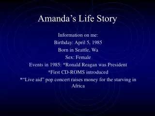 Amanda's Life Story