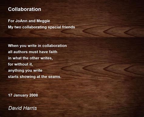 Collaborations and Partnerships in the Poetry World